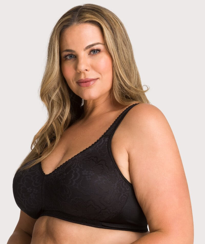 Playtex 18 Hour Ultimate Lift & Support Wireless Bra Black 44C