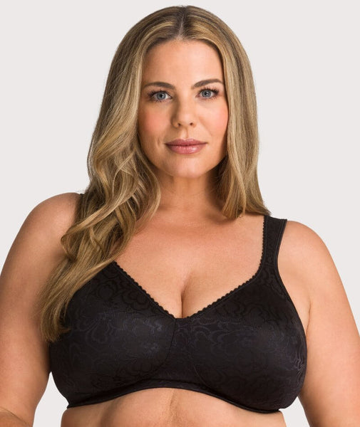 Push Up Bras for Women,Plus Size Floral Lace Underwire Soft Cup Everyday Bra  (Color : Black, Size : 44D) : : Clothing, Shoes & Accessories