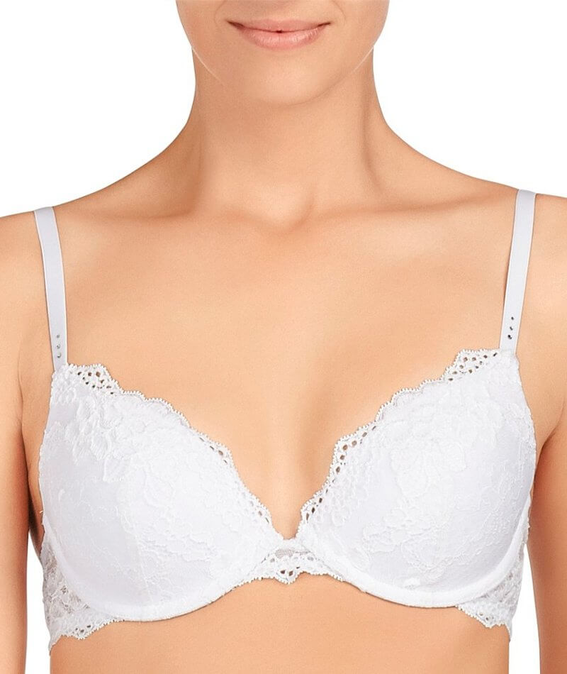Pleasure State My Fit Lace FMO Push-Up Plunge Bra - White