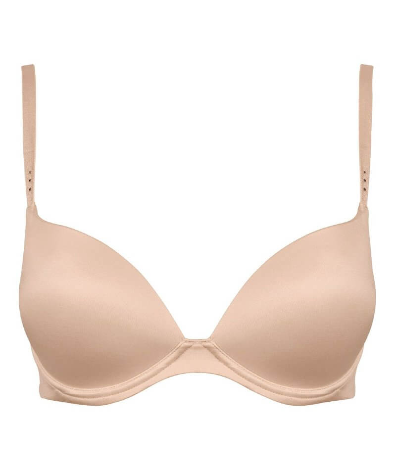 Figleaves fuller bust smoothing non wired plunge bra in latte