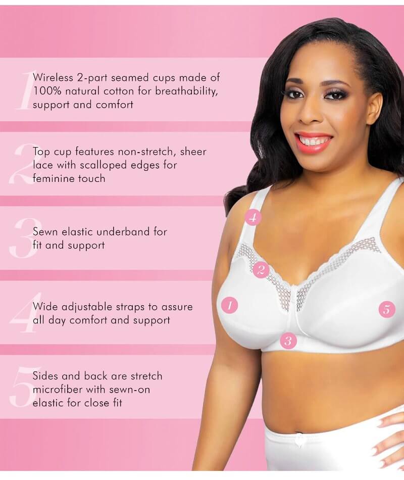 Cotton maternity bra with breast support and adjustable straps