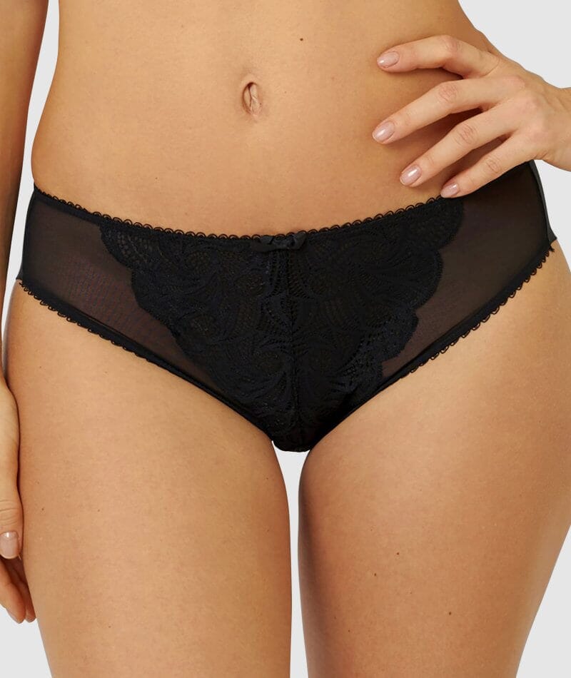 Sans Complexe Ariane Classic Lace & Microfiber Brief - Black Knickers 