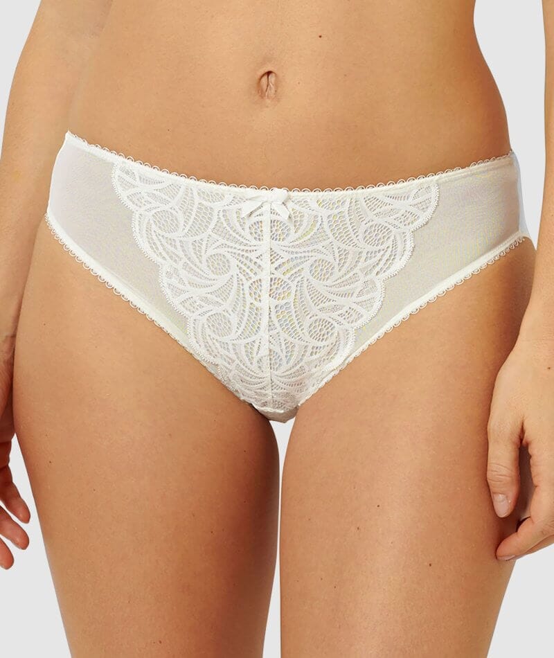 Sans Complexe Ariane Classic Lace & Microfiber Brief - Ivory Knickers 