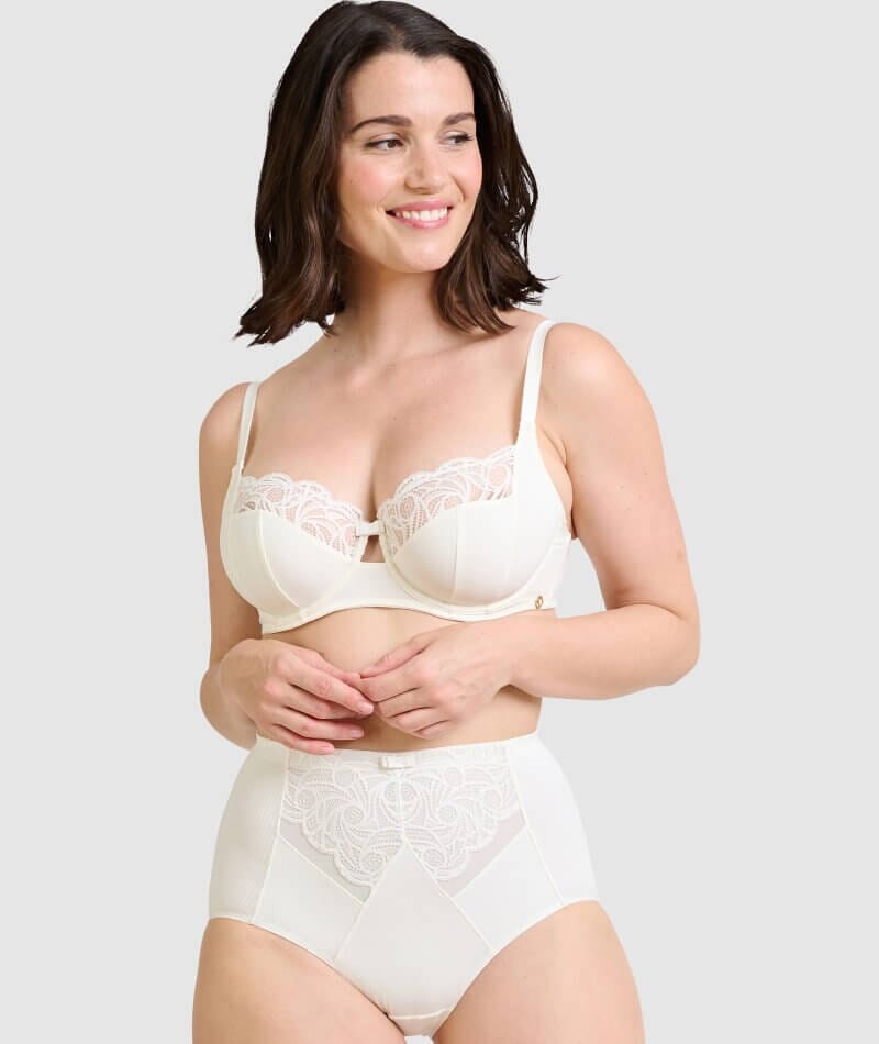 Sans Complexe Ariane Full Cup Underwired Lace Bra - Ivory - Curvy
