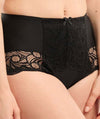 Sans Complexe Ariane Lace & Microfiber High Waist Brief - Black Knickers