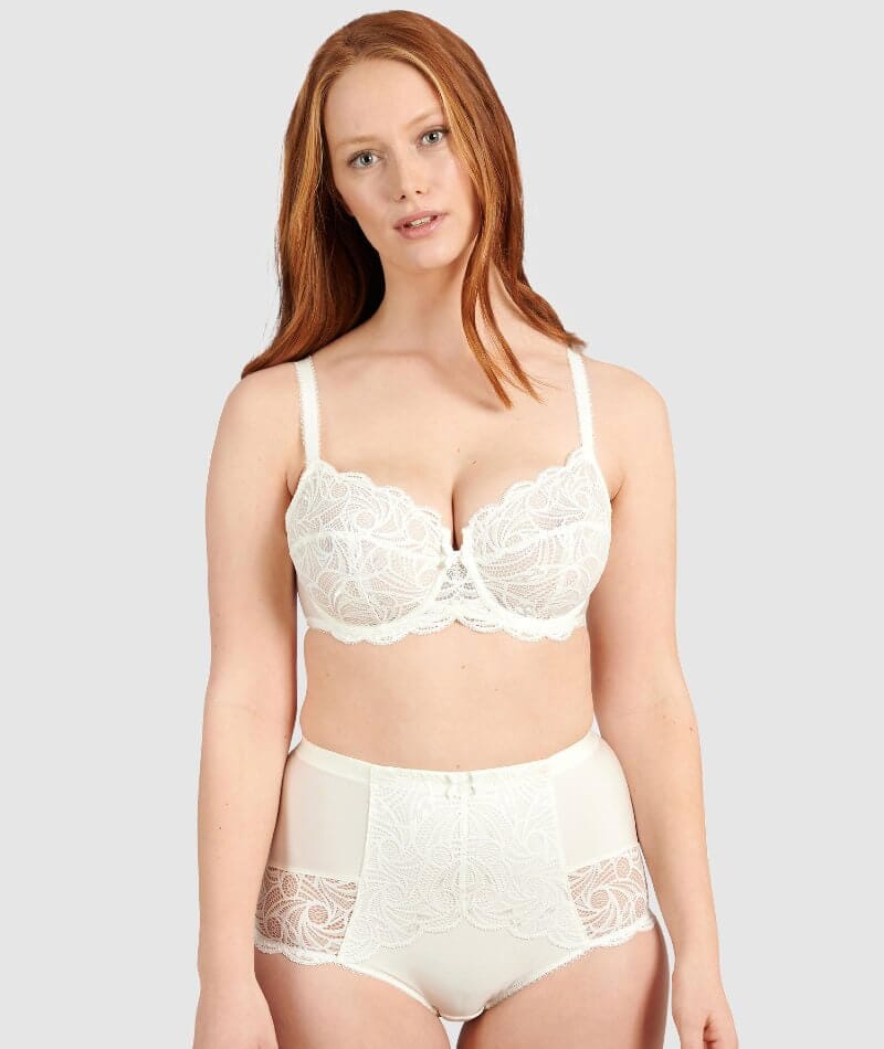 Sans Complexe Ariane Lace & Microfiber High Waist Brief - Ivory Knickers