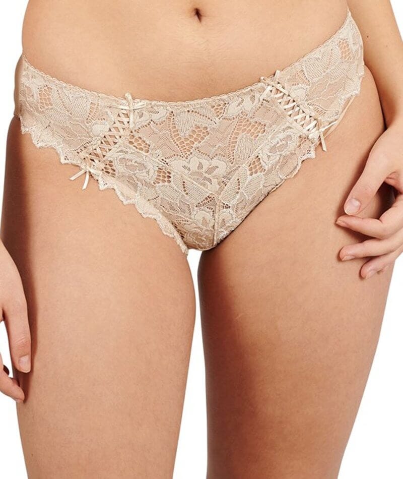 Sans Complexe Arum Microfiber and Lace Hipster Brief - Skin - Curvy