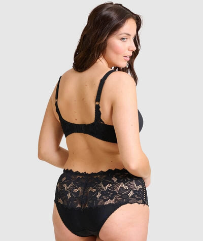 Sans Complexe Arum Mid-Rise Lace Brief - Black Knickers