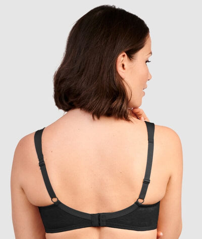 Sans Complexe Perfect Shape Wide Strap Underwired Minimiser Bra - Black Bras