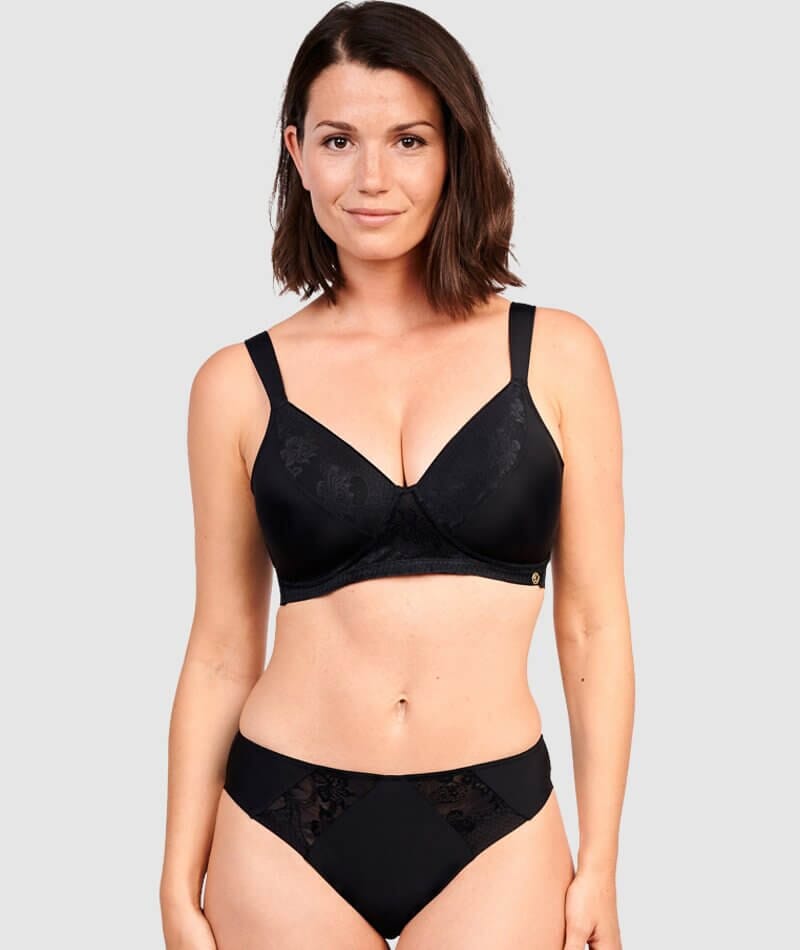 Sans Complexe Perfect Shape Wide Strap Wire-free Padded Bra - Black Bras