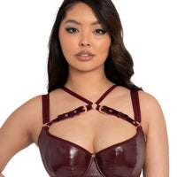 Scantilly Buckle Up Padded Half Cup Bra - Oxblood