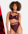 Scantilly Buckle Up High Waist Thong - Oxblood Knickers