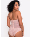 Scantilly Classique Plunge Padded Strapless Bodysuit - Powdery Pink Bodysuits & Basques