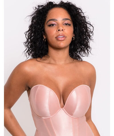 Scantilly Classique Plunge Padded Strapless Bodysuit - Powdery Pink Bodysuits & Basques