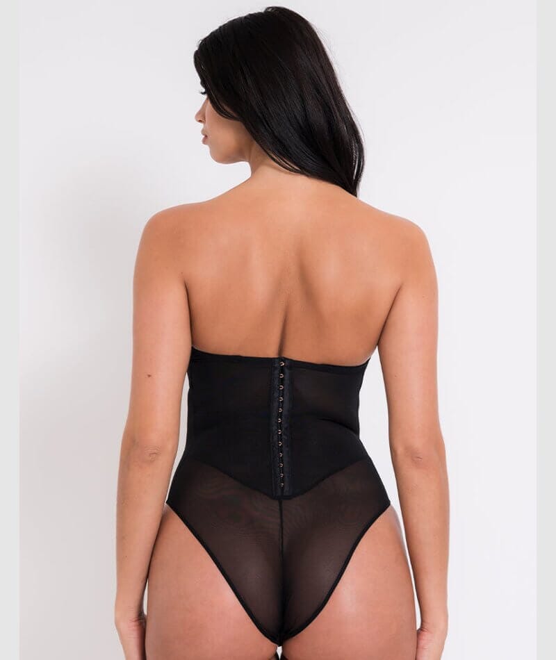 Scantilly Icon Plunge Strapless Padded Bodysuit - Black - Curvy Bras