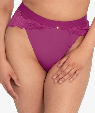 Scantilly Indulgence High Waist Brief - Orchid/Latte Knickers