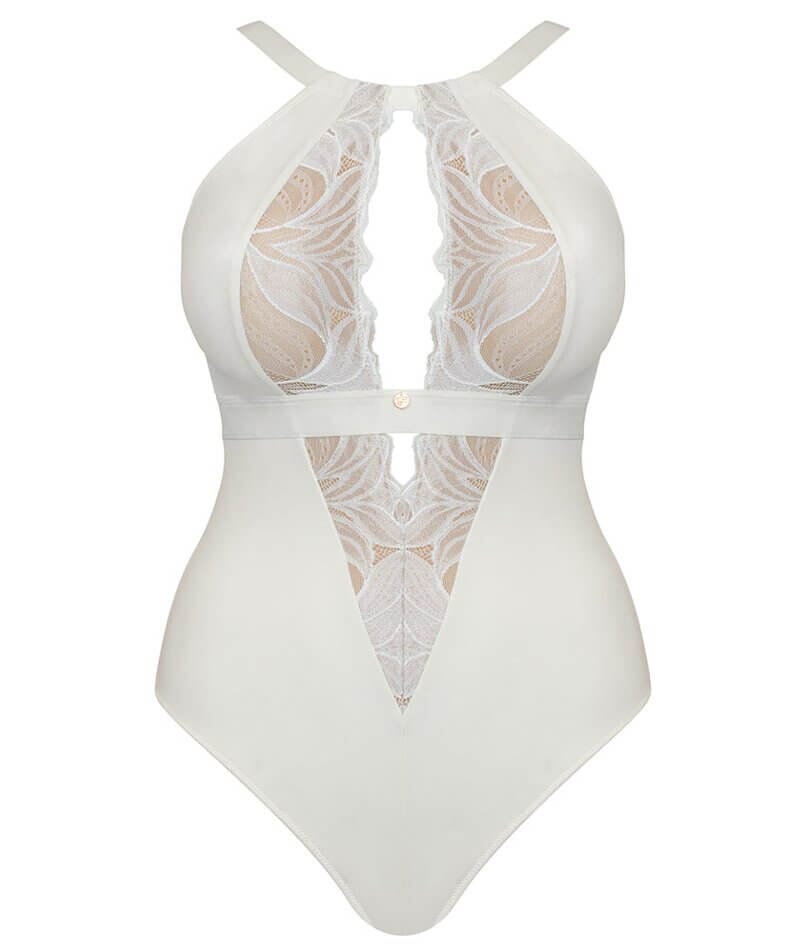 Scantilly Indulgence Stretch Lace Bodysuit - Ivory Bodysuits & Basques