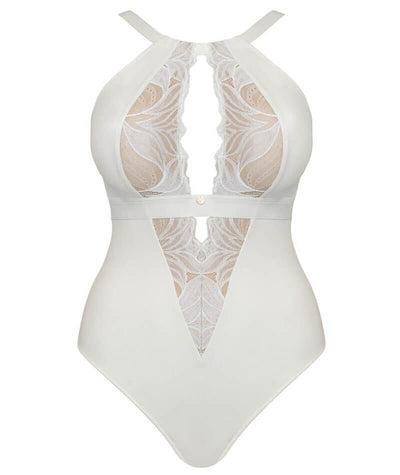 Scantilly Indulgence Stretch Lace Bodysuit - Ivory - Curvy