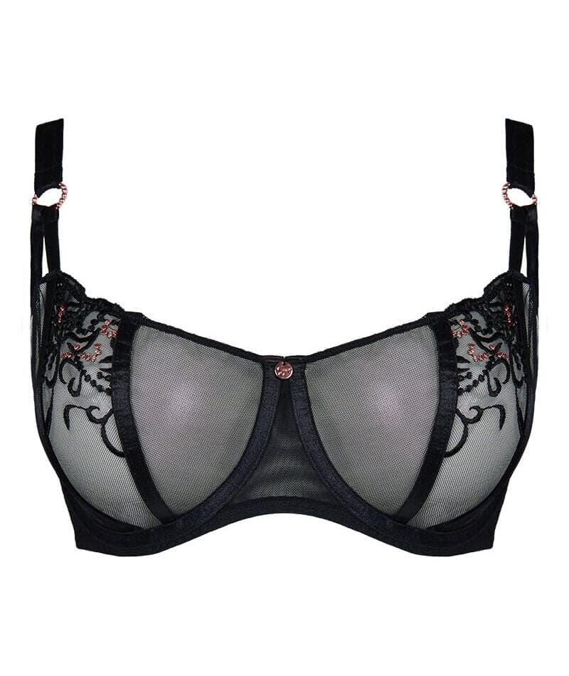 Scantilly Ornate Balcony Bra - Black Bras