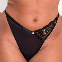 Scantilly Ornate Thong - Black