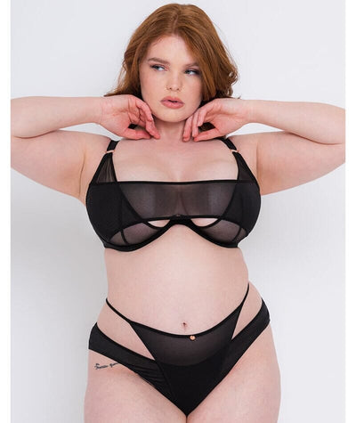 Scantilly Peep Show Deep Plunge - Bra Black Bras