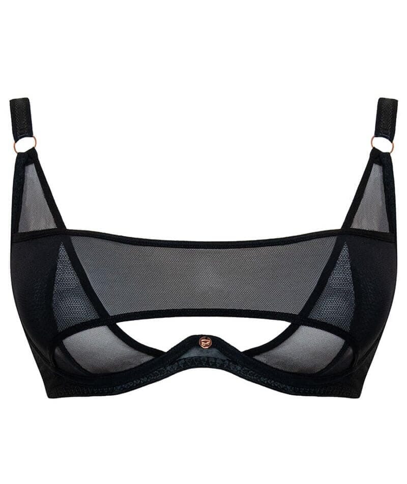 Scantilly Peep Show Deep Plunge - Bra Black Bras
