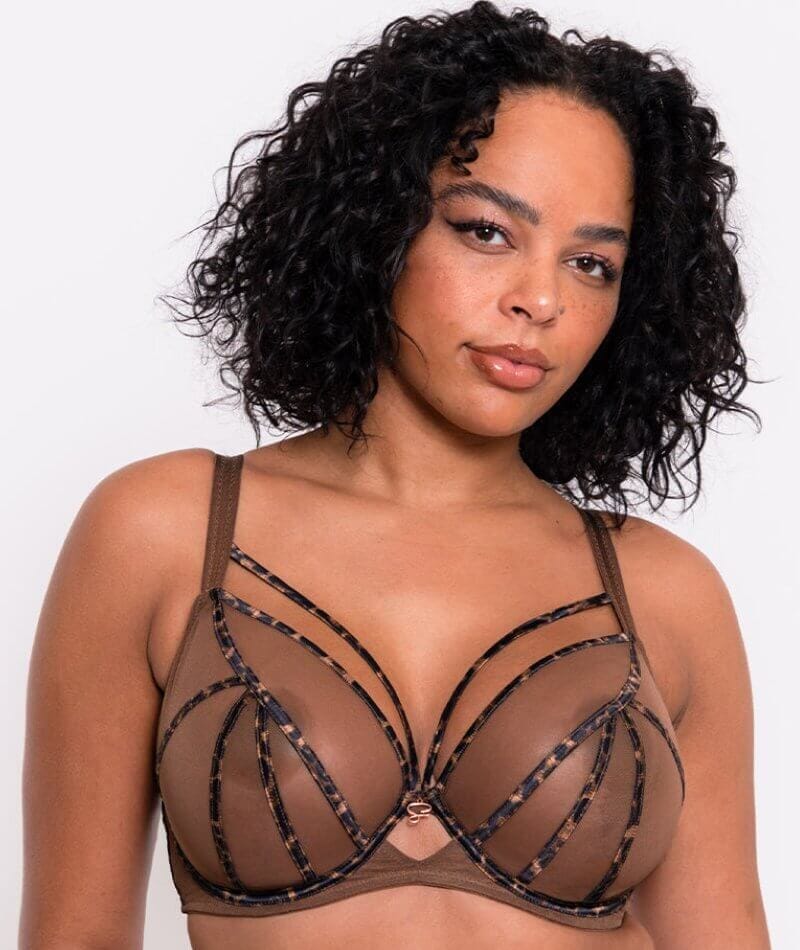 Scantilly Senses Plunge Bra - Leopard Brown Bras 