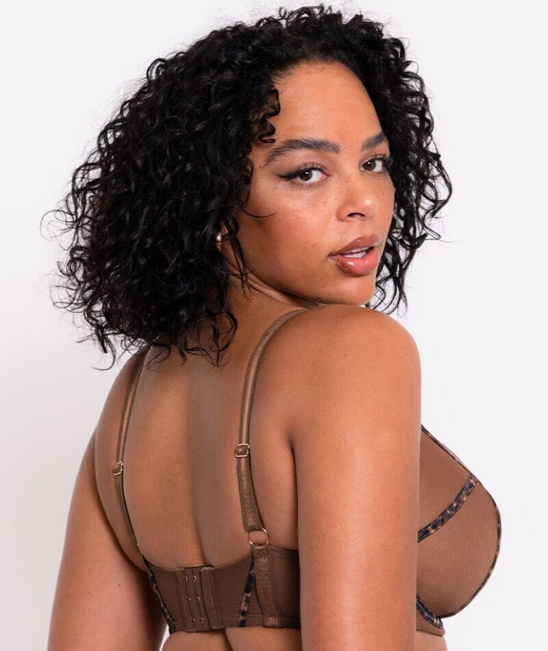 Scantilly Senses Plunge Bra - Leopard Brown Bras 