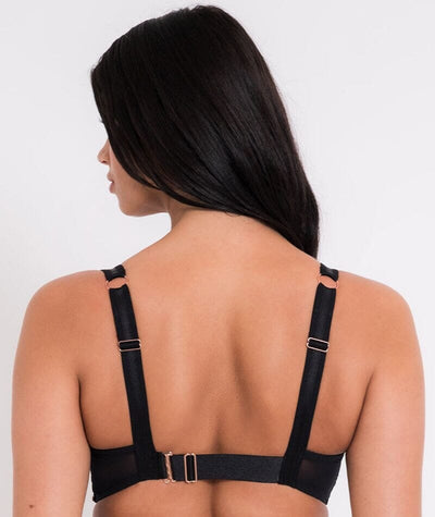 Scantilly Sheer Flora Bandeau Bra - Black Bras