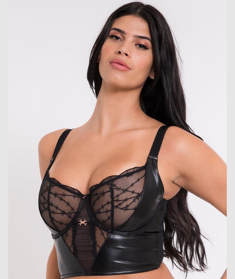 Scantilly Tough Love Longline Balcony Bra - Black Bras 