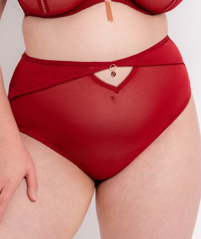 Scantilly Unchained High Waist Brief - Deep Red Knickers
