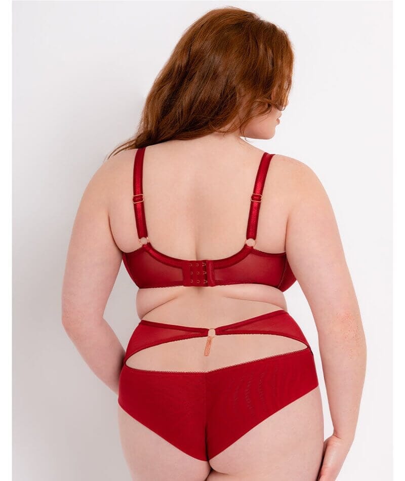 Scantilly Unchained Plunge Bra - Deep Red - Curvy Bras