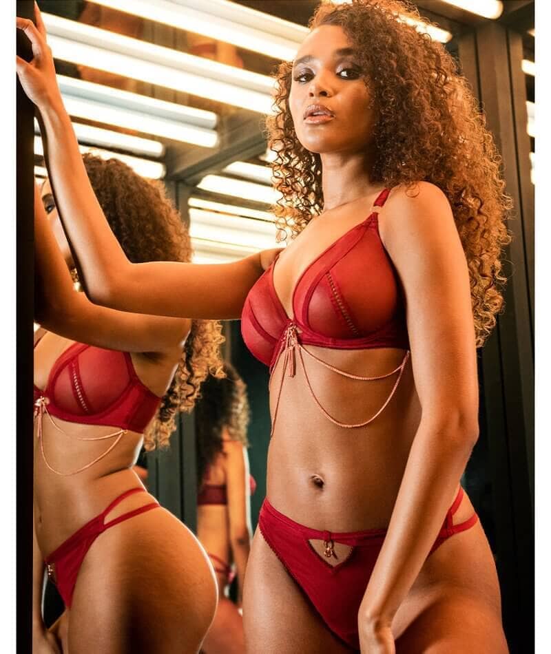 Scantilly Unchained Plunge Bra - Deep Red Bras