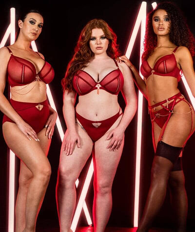 Scantilly Unchained Plunge Bra - Deep Red Bras