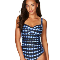 Sea Level Bandhani Twist Front B-DD Cup One Piece Swimsuit - Navy