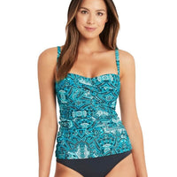 Sea Level Bella Mare Twist Front A-C Cup Bandeau Singlet Top - Seafoam