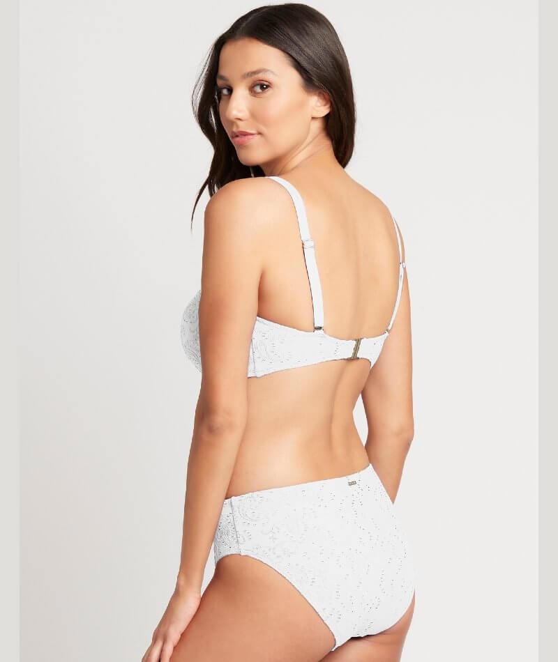 Sea Level Chantilly Mid Bikini Brief - White Swim