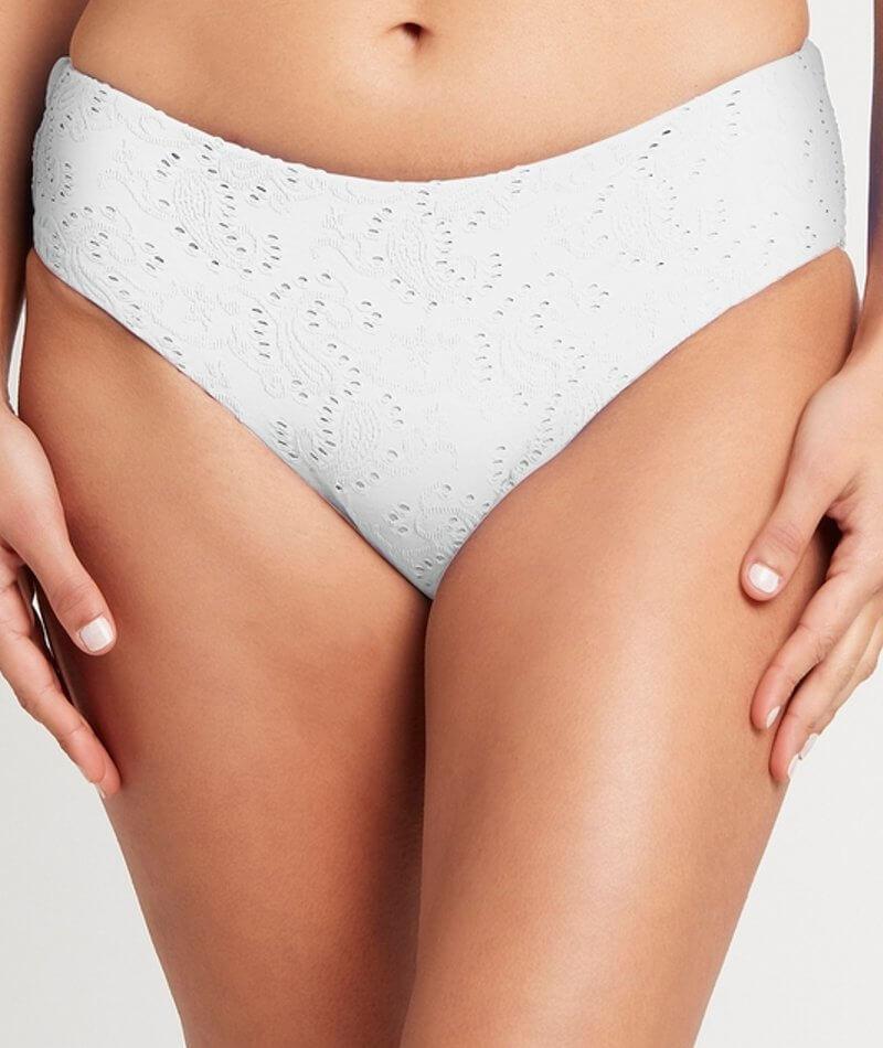 Sea Level Chantilly Mid Bikini Brief - White Swim 