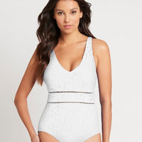 Sea Level Chantilly Tank Style D-DD Cup One Piece Swimsuit - White