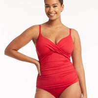 Sea Level Eco Essentials Cross Front DD-E Cup Singlet Top - Red