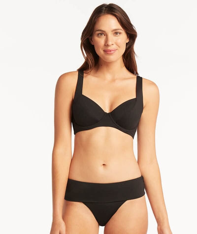 Sea Level Eco Essentials C-D Cup Underwire Bikini Top - Black Swim