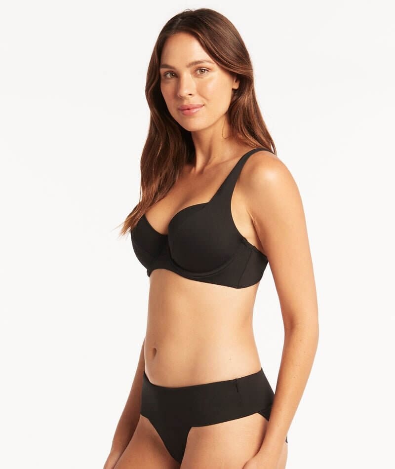 Sea Level Eco Essentials C-D Cup Underwire Bikini Top - Black Swim