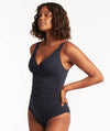 Sea Level Eco Essentials Cross Front A-DD Cup One Piece Swimsuit - Night Sky Navy Swim