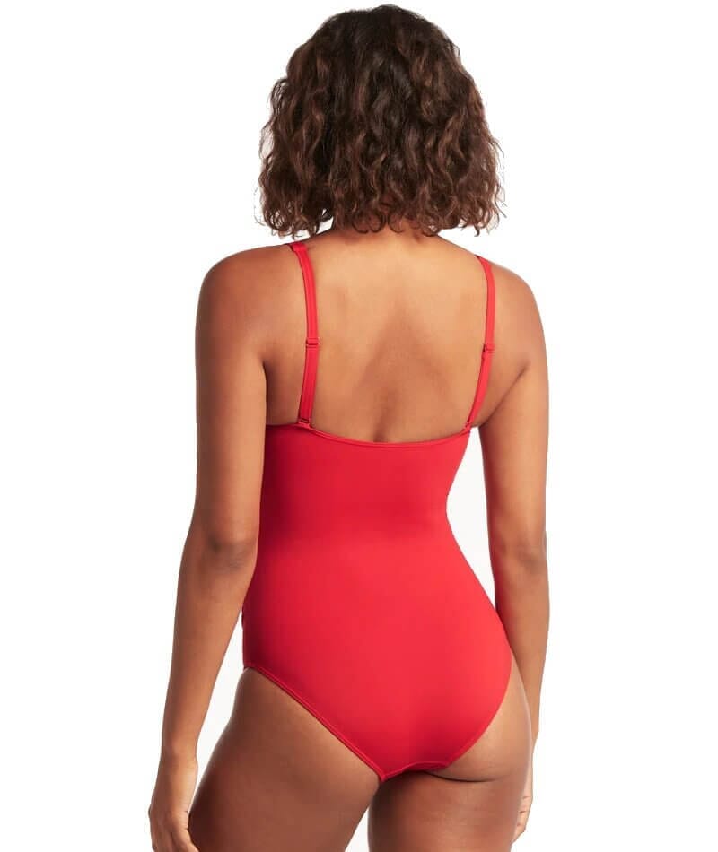 Sea Level Eco Essentials Twist Front A-DD Cup Boyleg One Piece