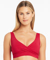 Sea Level Eco Essentials Cross Front Bikini Top - Red Swim