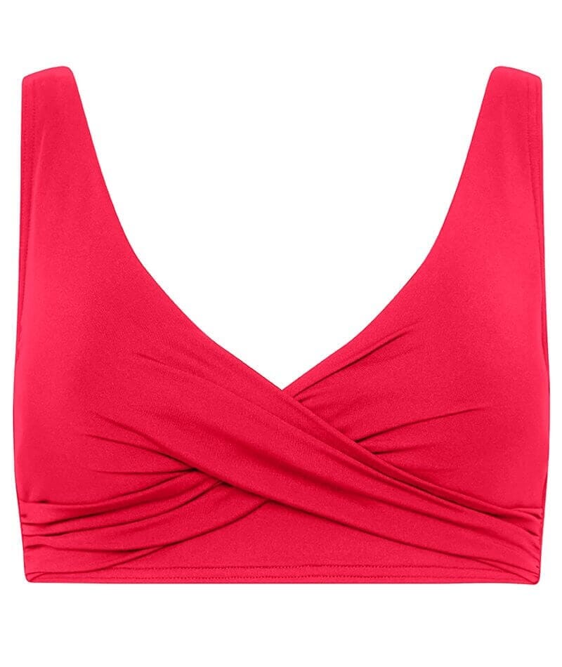 Sea Level Eco Essentials Cross Front Bikini Top - Red Swim