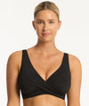 Sea Level Eco Essentials Cross Front G Cup Bikini Top - Black Swim