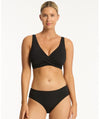 Sea Level Eco Essentials Cross Front G Cup Bikini Top - Black Swim