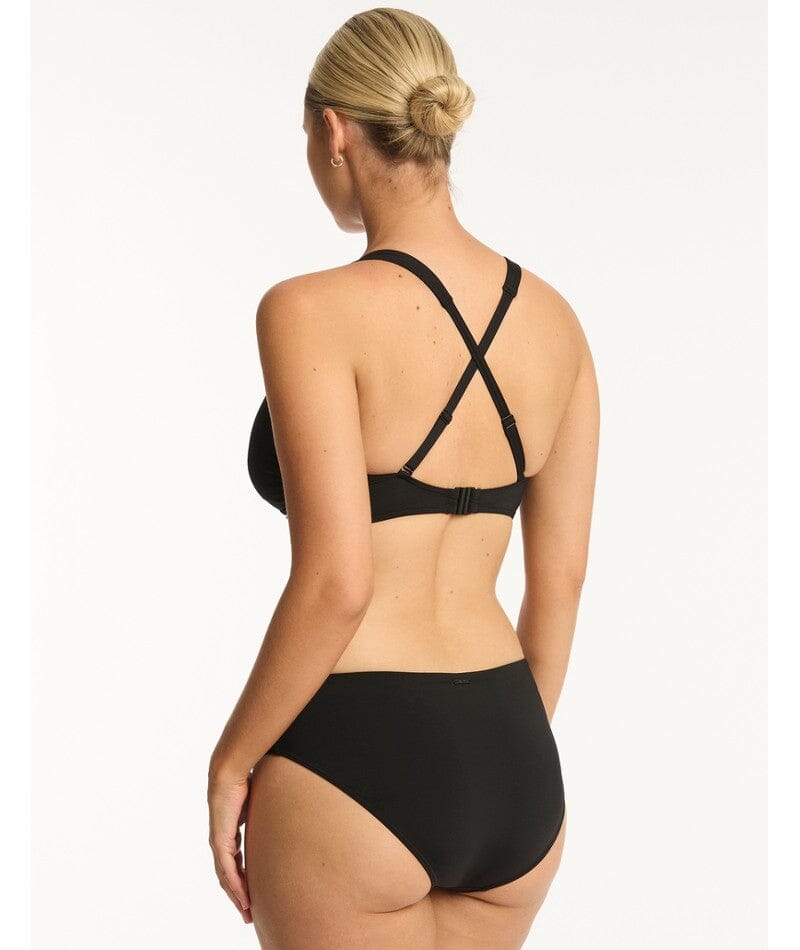 Sea Level Eco Essentials Cross Front G Cup Bikini Top - Black Swim