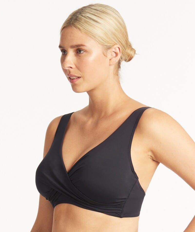 Sea Level Eco Essentials Cross Front G Cup Bikini Top - Night Sky Swim